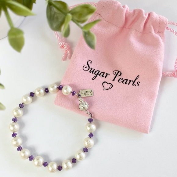 Freshwater Pearl & Amethyst Bracelet - Picture 2 of 5